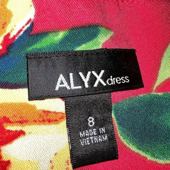 Alyx beautiful red sheath with tropical floral design! New - Picture 6 of 7